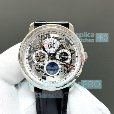 Swiss Copy Vacheron Constantin Traditionnelle Perpetual Calendar Silver Men's Watch 